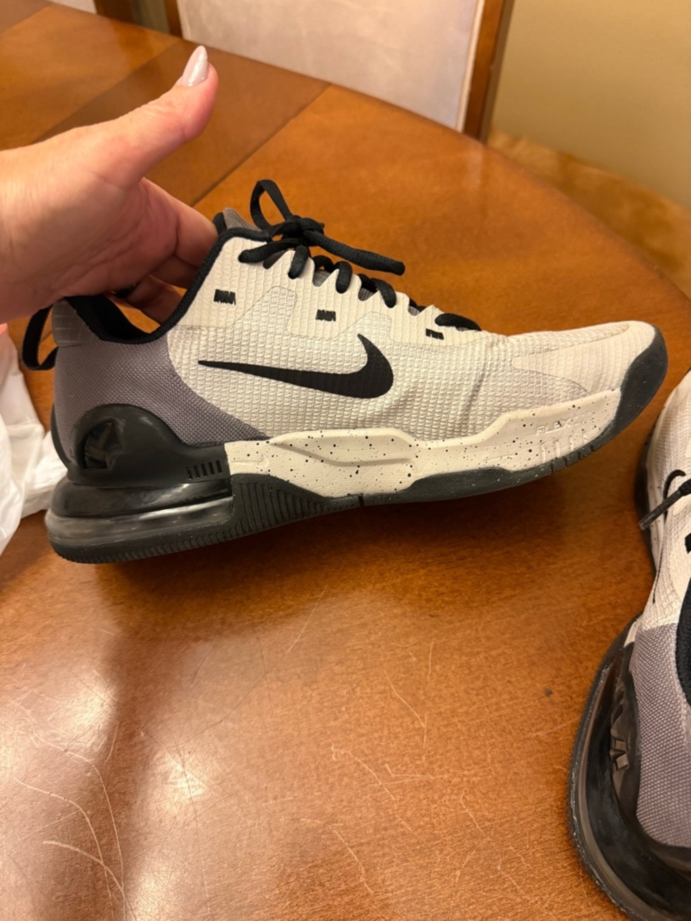 Nike Men's Gray and Black Athletic Trainer with Speckled Midsole